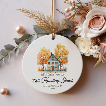 First Christmas at Our New Address, Personalized Housewarming Ornament