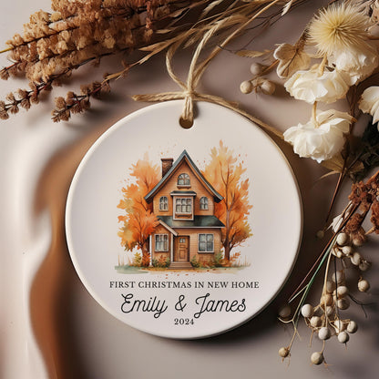 First Christmas Keepsake, Personalized Address Ornament, Realtor Closing Gift
