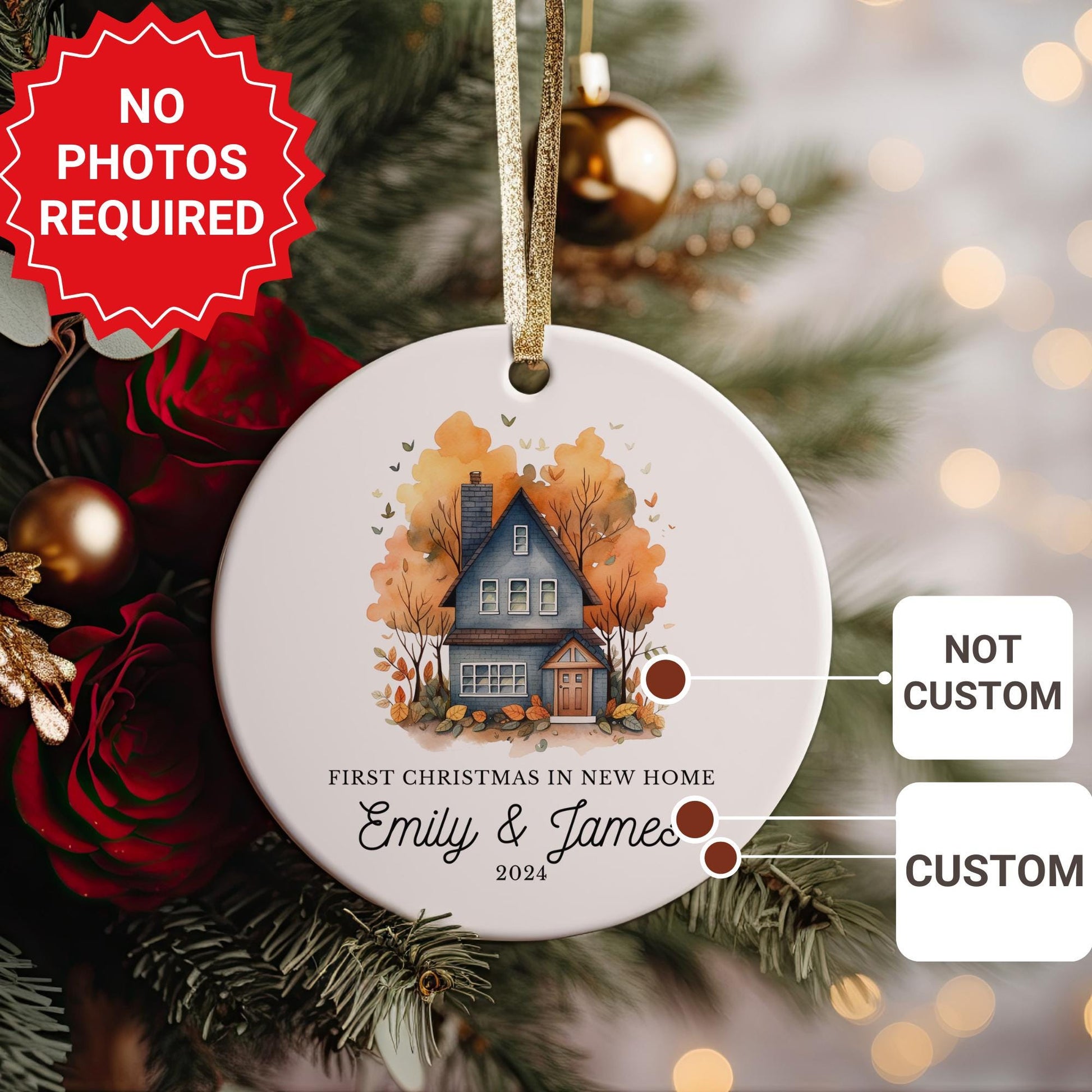 First Christmas Address Ornament, New Home Gift for Couple