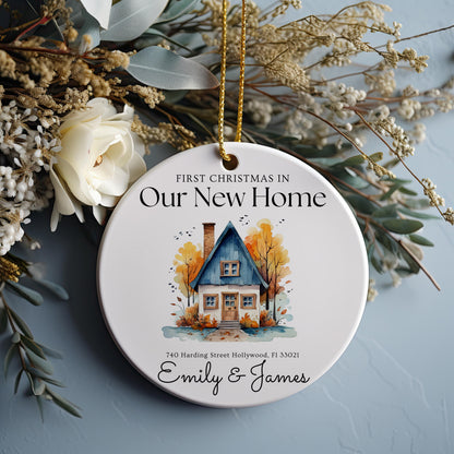 Personalized New Home Christmas Ornament, First Christmas Address Keepsake, Housewarming Gift