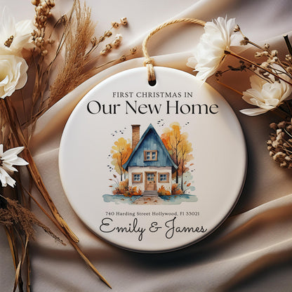 Personalized New Home Christmas Ornament, First Christmas Address Keepsake, Housewarming Gift
