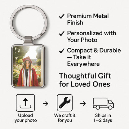 Class of 2026 Photo Keychain, Personalized Graduation Gift