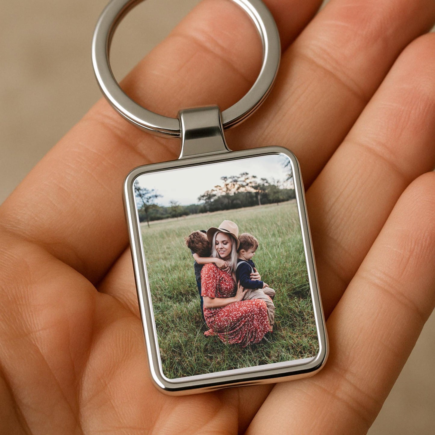 First Mother’s Day Photo Keychain, Personalized New Mom Gift