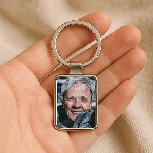 Memorial Photo Keychain, Personalized Sympathy Gift