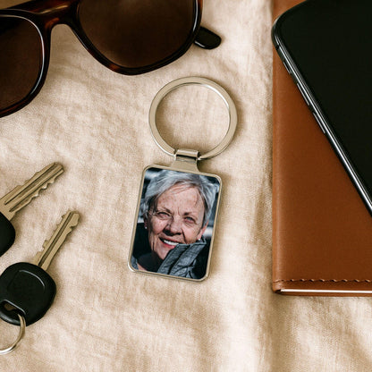 Memorial Photo Keychain, Personalized Sympathy Gift