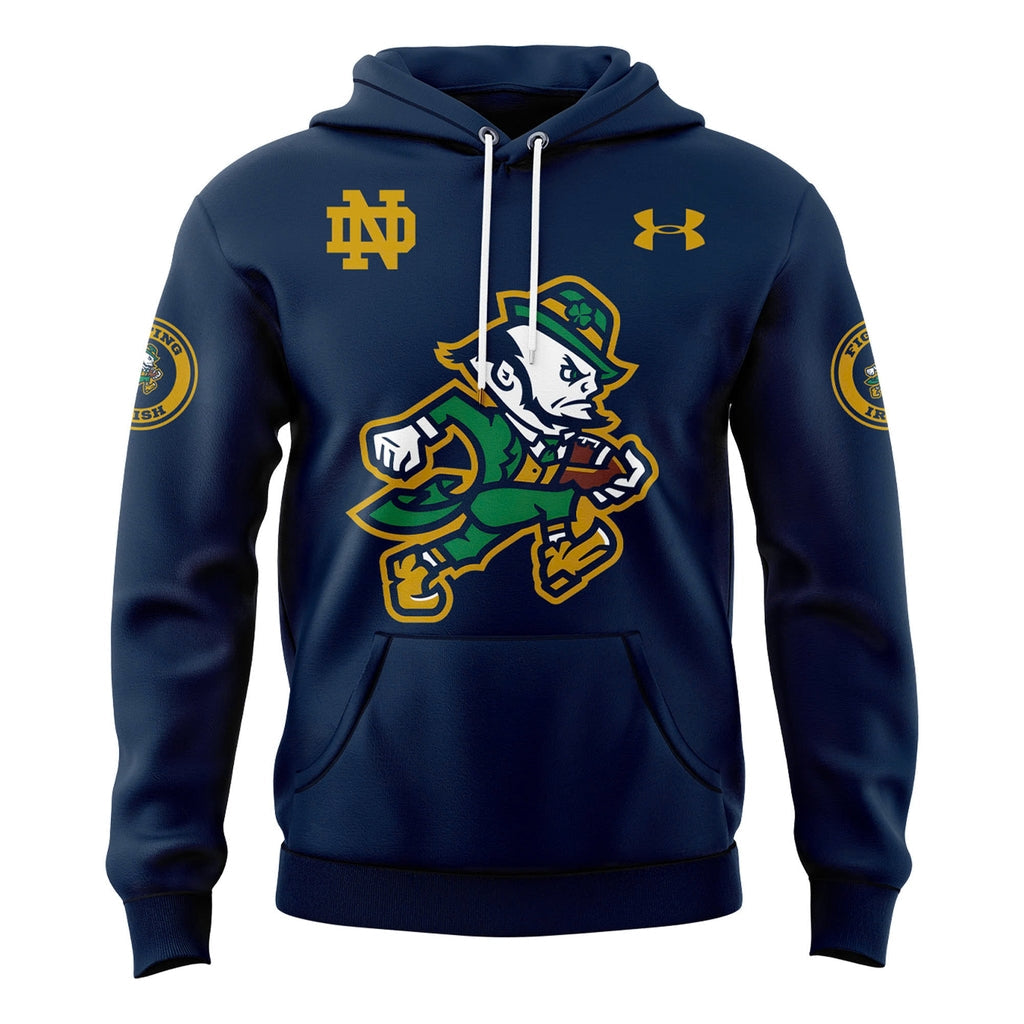 Notre Dame Football Team 2025 Leprechaun Logo Hoodie