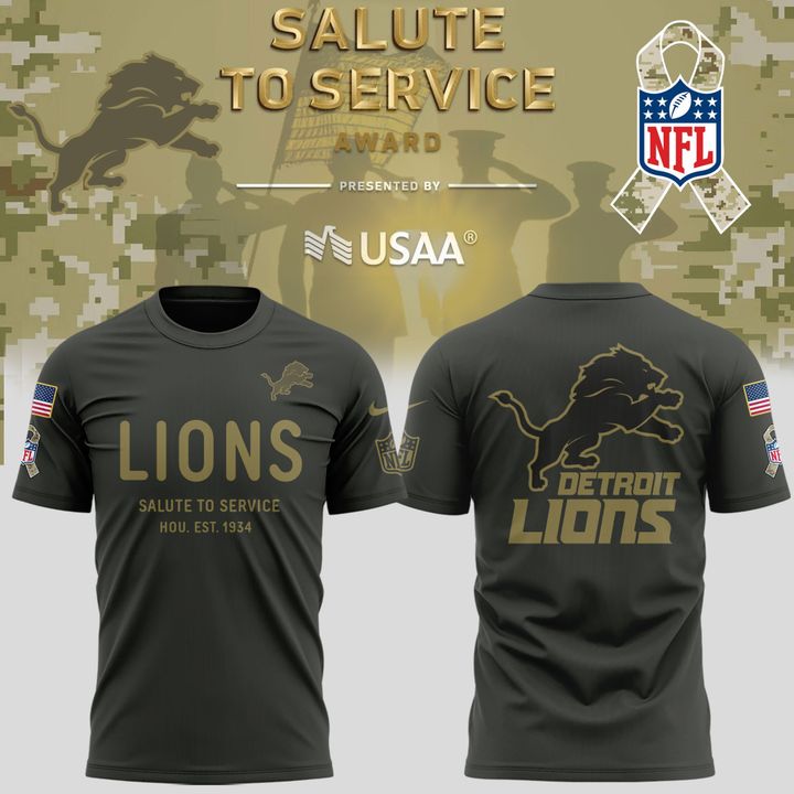 Detroit Lions Salute to Service Sideline 2025 Tshirt
