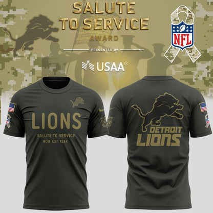 Detroit Lions Salute to Service Sideline 2025 Tshirt