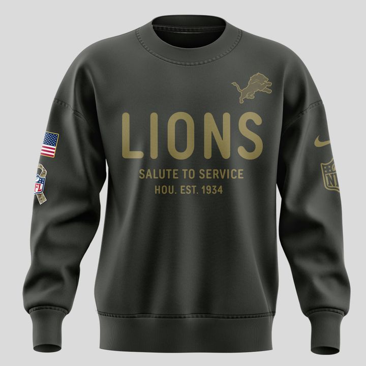 Detroit Lions Salute to Service Sideline 2025 Sweatshirt