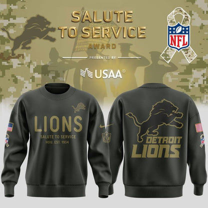 Detroit Lions Salute to Service Sideline 2025 Sweatshirt