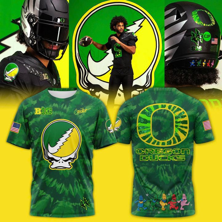 Oregon Ducks Football 2025 Grateful Ducks Tie-Dye T-Shirt