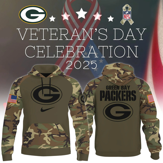 Green Bay Packers Camo 2025 Salute to Service Hoodie