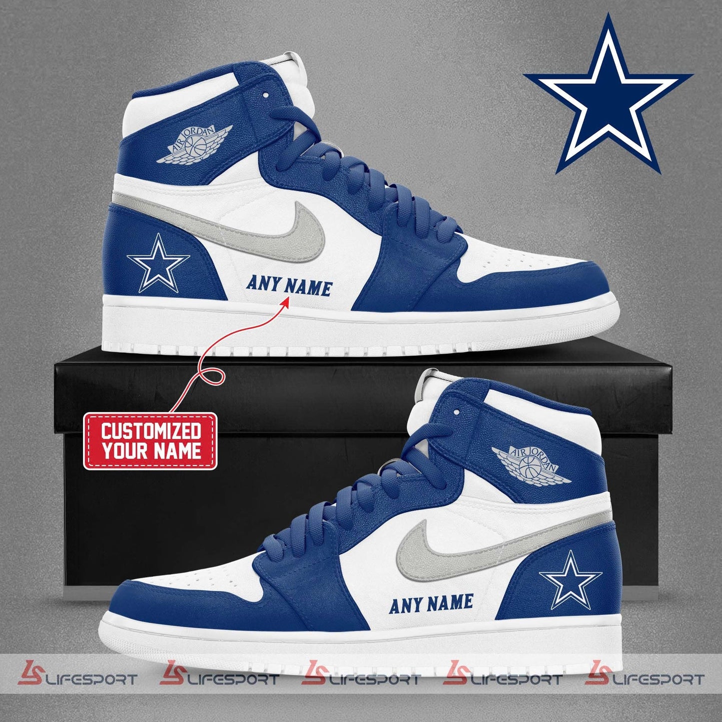 Dallas Cowboys Air Jordan1 Shoes