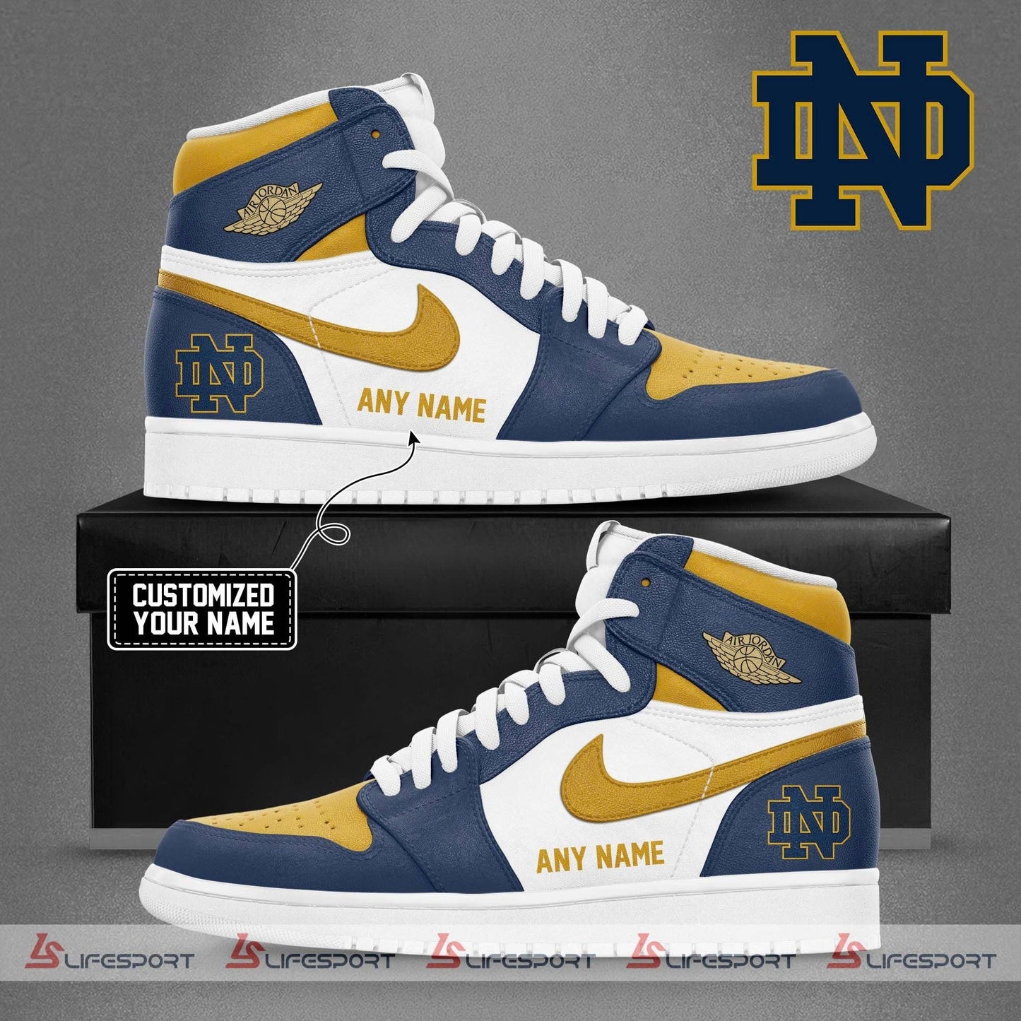 Special Edition Notre Dame Fighting Irish 2025 Air Jordan1 Shoes