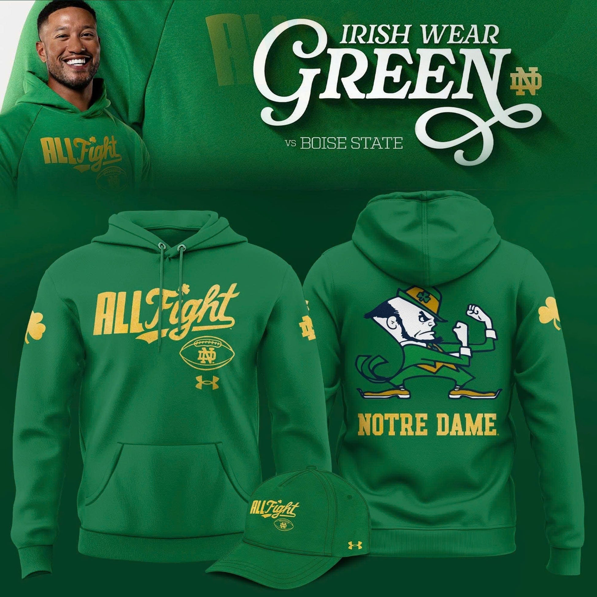 Kelly Green Notre Dame Fighting Irish All Fight Limited Edition Hoodie