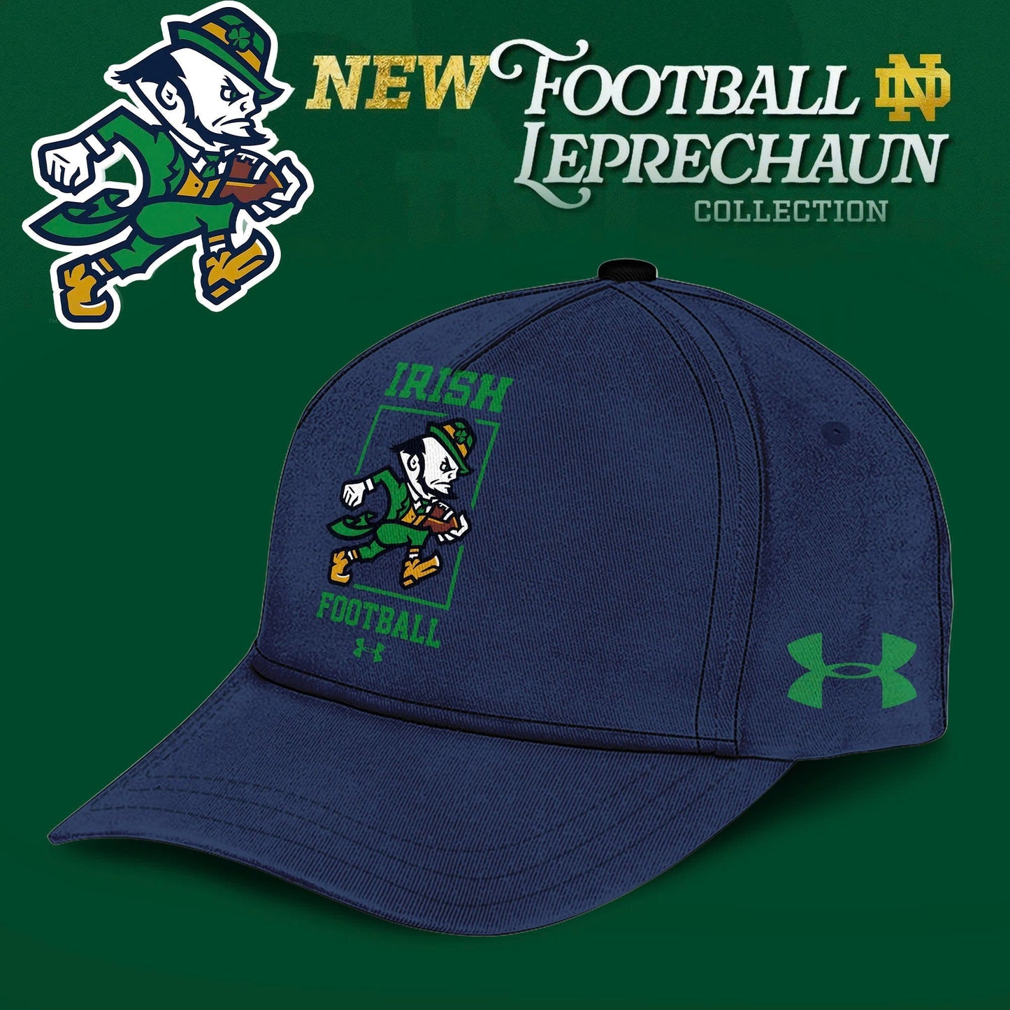 Notre Dame Fighting Irish Football Leprechaun Limited Editions 2025 Hoodie – Navy