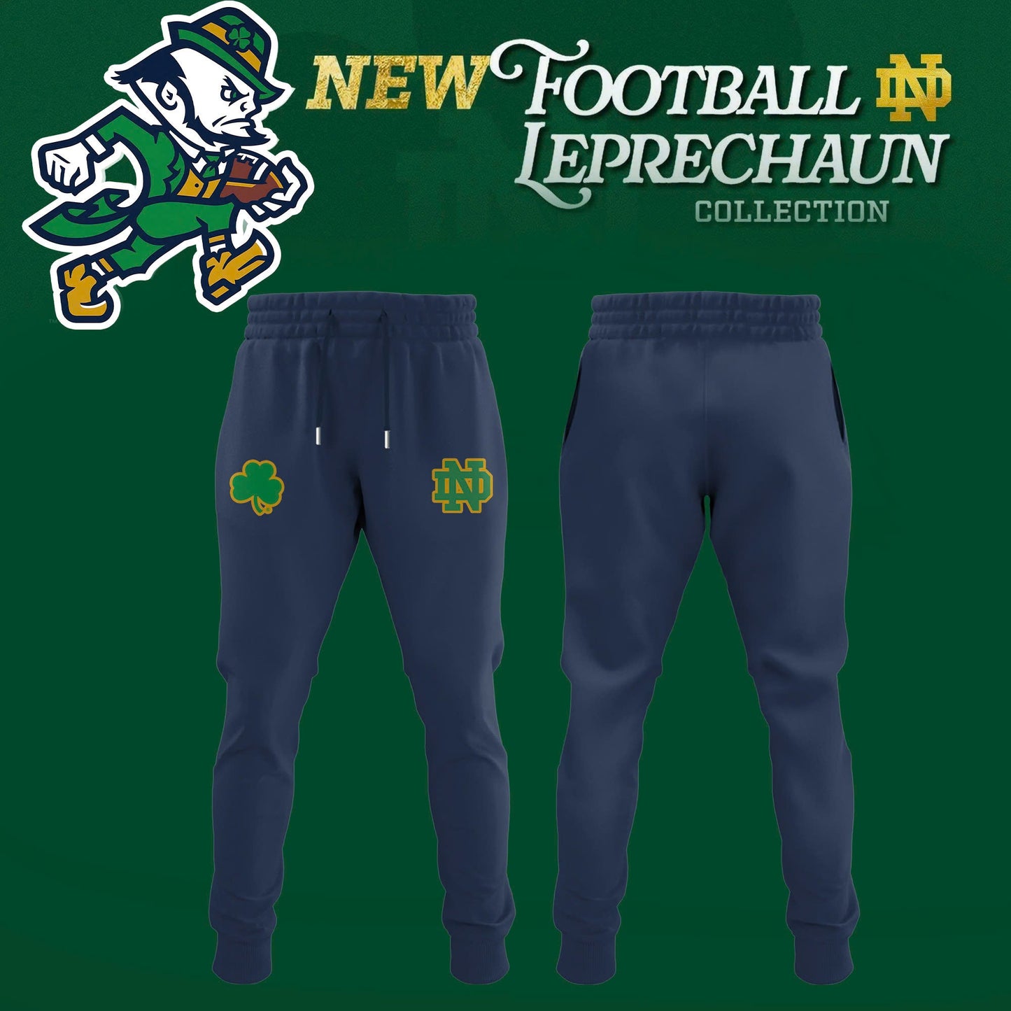 Notre Dame Fighting Irish Football Leprechaun Limited Editions 2025 Hoodie – Navy
